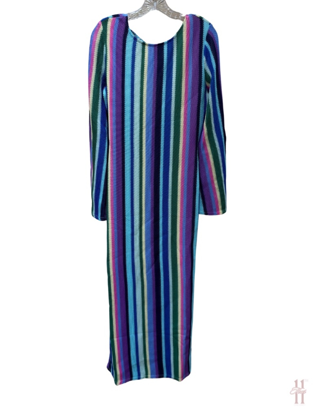 NEW Vici Blue Multi Striped Maxi Dress Swim Cover Up - Large